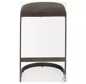 Tyson Brown And Gray Suede Counter Height Stool