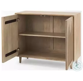 Tucker Light Brown Wood Carved Arch Pattern 2 Door Accent Cabinet