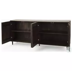 Tucker Dark Brown Wood Carved Arch Pattern 4 Door Sideboard