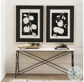 Lorlei White Marble And Gray Iron Console Table