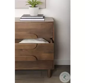 Astrid Medium Brown Solid Wood 3 Drawer Cabinet