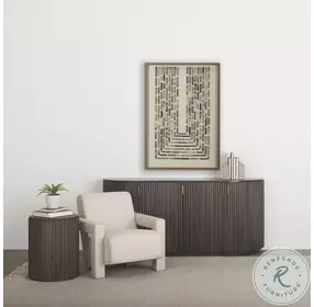 Terra Dark Brown Fluted 4 Door Sideboard