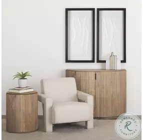 Terra Light Brown Fluted 2 Door Accent Cabinet