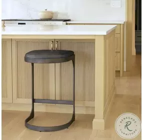 Tyson Black Leather Counter Height Stool