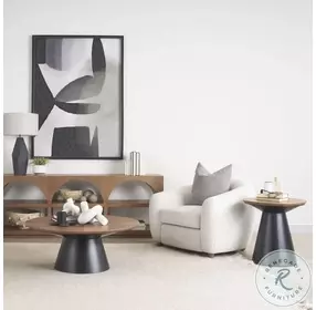 Mitchell Brown Wood And Black Metal Side Table