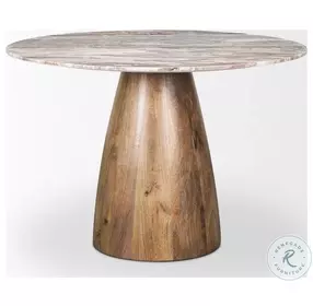 Allyson Pink Marble And Medium Brown 42" Dining Table