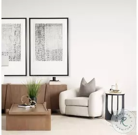 Preston White Marble And Matte Black Metal Accent Table