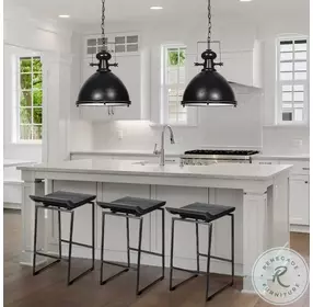 Givens Black Wood Counter Height Stool