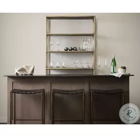 Clarissa Black Woven Leather Counter Height Stool