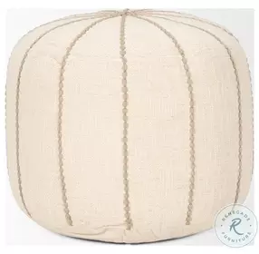 Sachi Beige Stitching Pouf