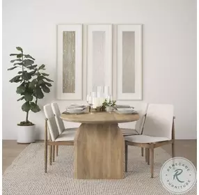 Cavett Cream Boucle And Light Brown Wood Dining Chair