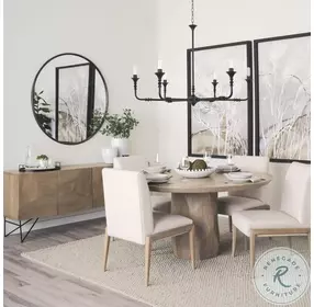 Piper Black Small Round Wall Mirror