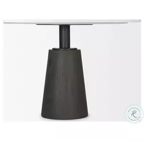 Maxwell White Marble And Brown Wood 48" Round Dining Table