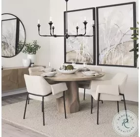 Brently Oatmeal Fabric Dining Chair