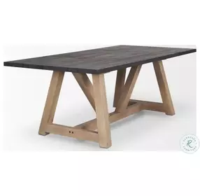 Rialto Two Tone Black And Brown Rectangular 84" Dining Table