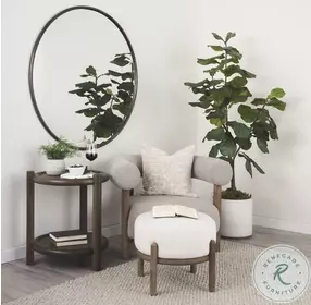 Piper Black Large Round Wall Mirror