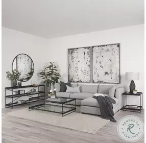 Trey Glass And Black Metal Console Table