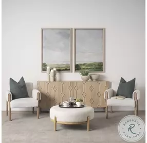 Heera Light Brown Diamond Motif Shelf Sideboard