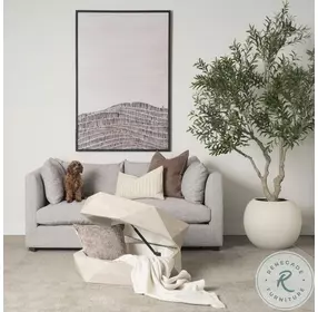 Arreto White Hexagonal Hinged Storage Small Coffee Table