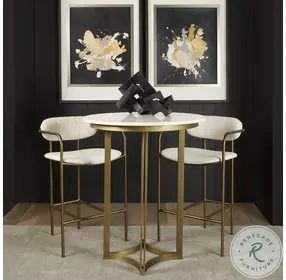 Tanner White Marble And Gold Metal Bistro Table