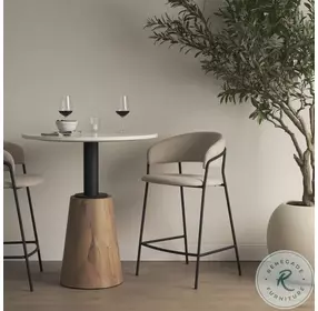 Carolyn Oatmeal Fabric Counter Height Stool