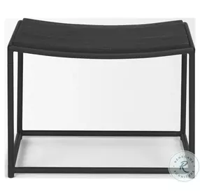 Taniel Textured Black Wood Stool