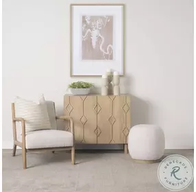 Heera Light Brown Diamond Motif Shelf Accent Cabinet