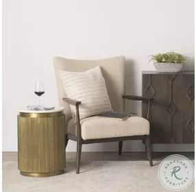 Satima Black Marble And Gold Metal Round Accent Table