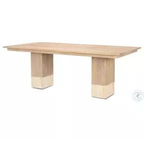Shivon Light Brown And Travertine 84" Rectangular Dining Room Set