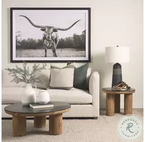 Tuscon Black Oak Top And Round Side Table