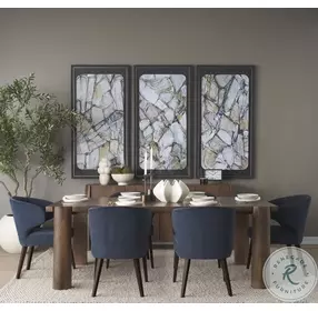 Niles Navy Fabric Wingback Dining Chair with Dark Brown Wood Legs