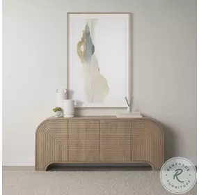 Sorina Light Brown Wood Reverse Fluted Sideboard