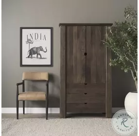 Wallen Dark Brown Solid Wood Curio Cabinet