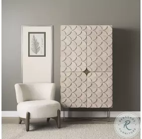 Excelsior Light Brown And Gold Iron Storage Cabinet