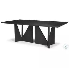 Tarro Textured Black Wood 84" Rectangular Dining Room Set