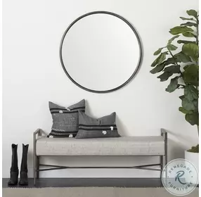 Charlotte Gray Herringbone Fabric Bench