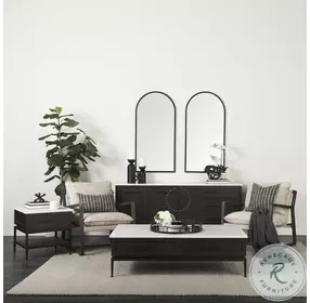 Divina White Marble And Black Metal Sideboard