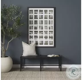 Shane Woven Black Leather Bench