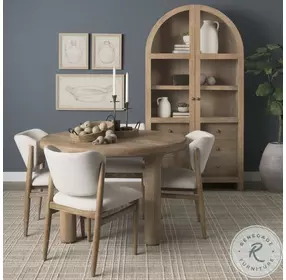 Soma Light Brown Acacia Wood Round Dining Table