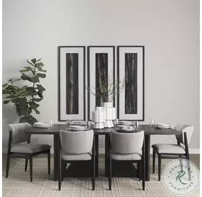 Tarro Textured Black Wood 84" Rectangular Dining Table