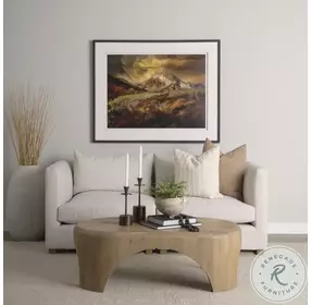 Shima Light Brown Wood Oval Coffee Table