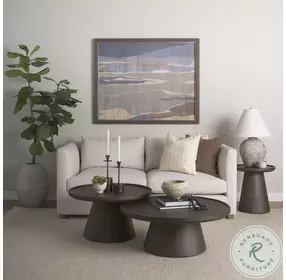 Takoda Dark Brown Wood Tapered Drum Accent Table