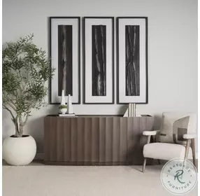 Swanson Dark Brown Wooden Scalloped Sideboard