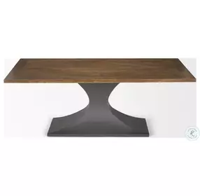 Maxton Brown Solid Wood And Dark Gunmetal Rectangular Dining Table
