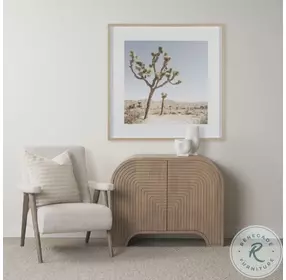 Sorina Light Brown Wood Reverse Fluted Accent Cabinet