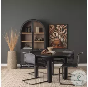 Berbick Black Leather Dining Chair