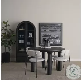 Gehry Dark Brown Metal Glass Door Display Cabinet