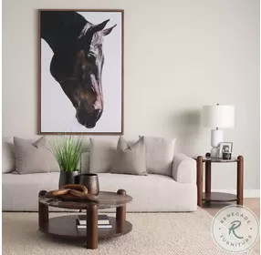 Jovia Cappuccino Marble And Brown Mango Wood Round Side Table