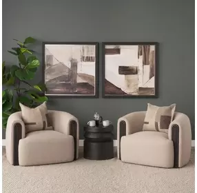 Kornelia Mushroom Gray Upholstered Club Chair