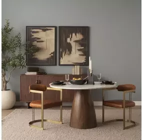 Hollyfield I Brown Upholstered Dining Chair with Nailhead Trim